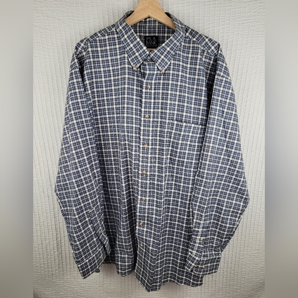 Jos. A Bank Travelers Collection Men's Plaid Shirt XXL‎